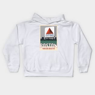 Boston Travel Poster 2 Kids Hoodie